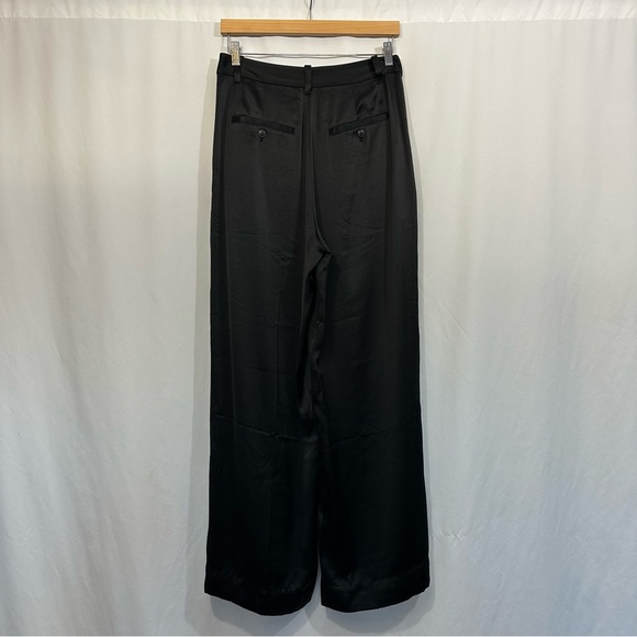 NWT Madewell The Harlow Wide Leg High Rise Satin Pants in Black - Picture 8 of 15